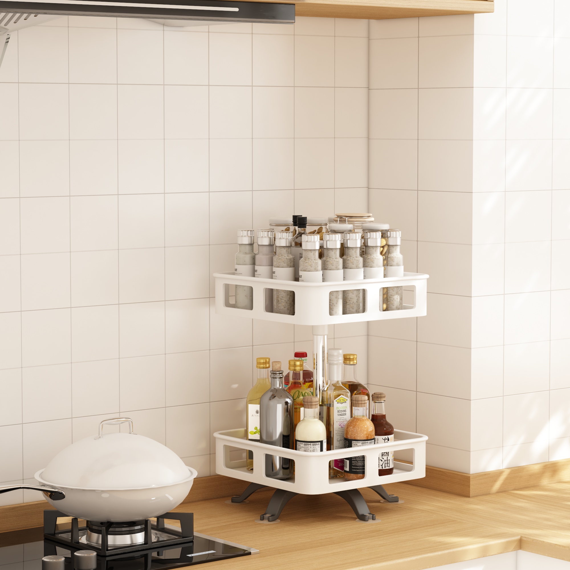 2 strati quadrati bianchi