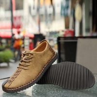 Mocassins à la mode pour hommes, chaussures plates confortables à enfiler en cuir Pu, chaussures de conduite décontractées à lacets et à surpiqûres pour le printemps et l'été