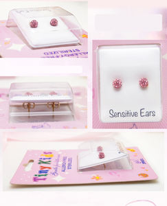 Moda Micro pavé in rame 24K placcato oro senza cambiare colore orecchini orecchie borchia piccoli gioielli per bambini - Product Image 3