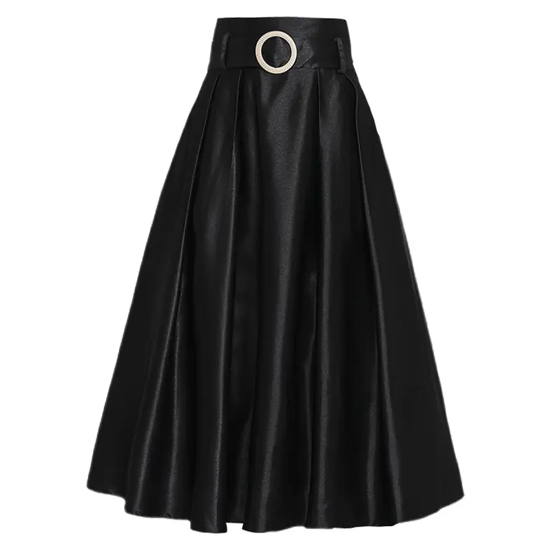 New Design Elegant Ladies Midi Long Skirt A Line Skirts High Waist Maxi Skirt For Women Style Casual