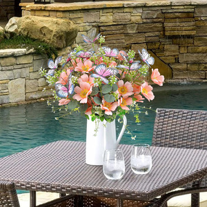 Ramo de Mariposas <span class=keywords><strong>Cosmos</strong></span> Artificiales Hechas a Mano, de Seda Ligera, Flores Silvestres, para Boda, Día de la Madre, Centro de Mesa, Decoración del Hogar, Primavera - Product Image 2