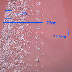 シルク刺繍レースデザイナーレース女性用アクセサリーメッシュレースファインスレッド刺繍 - Product Image 2