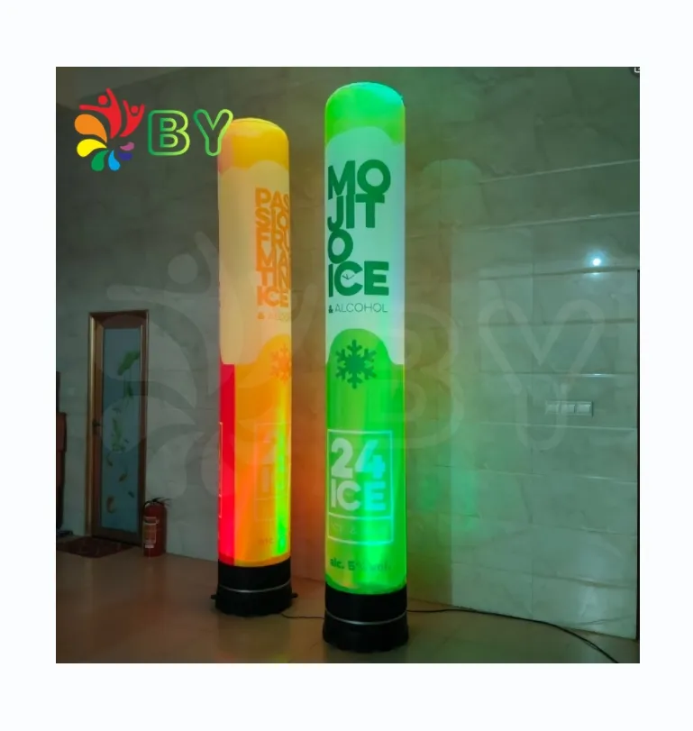 BOYAN 8ft Event Lighting Column Inflatable Customized Outdoor Decoration Inflatable Column With LED Light