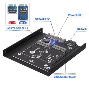 พอร์ตคู่ mSATA สำหรับอะแดปเตอร์ SATA III ที่มีตัวยึด HDD การ์ดแปลง<span class=keywords><strong>2</strong></span>พอร์ตสำหรับสาย SATA สำหรับพีซีเดสก์ท็อปการขยาย SSD - Product Image 2