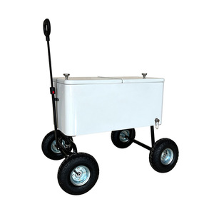 Enfriador <span class=keywords><strong>de</strong></span> Bebidas Metálico Vintage Tipo Carrito, Cubo <span class=keywords><strong>de</strong></span> Hielo <span class=keywords><strong>de</strong></span> Doble Capa, Enfriador <span class=keywords><strong>de</strong></span> <span class=keywords><strong>Cerveza</strong></span> <span class=keywords><strong>de</strong></span> Plástico con Ruedas - Product Image 4
