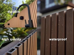 Grille décorative en matériau composite WPC de style moderne, imperméable et ignifuge, pour hall d'hôtel, mur de fond de télévision, usage domestique et hospitalier - Product Image 3