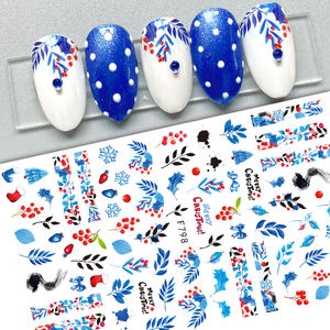 2023 NEWing Christmas Nail Sticker Penguin/ Santa/Deer Sliders Snowflakes Decal Tattoo F893 miglior adesivo per unghie di natale nel 2023 - Product Image 3