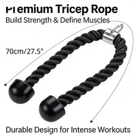 VIGFIT Corde de triceps ergonomique en acier et caoutchouc pour entraînement de fitness en salle de sport, accessoire de machine à câble avec poignée de tirage en nylon