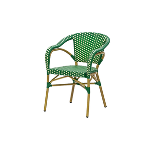 Modern Aluminum Frame <b>Stackable</b> French Bistro <b>Dining</b> <b>Chairs</b> with PE Rattan for Garden Patio Bedroom School Hospital & Park Use - Product Image 2