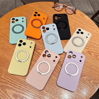 360 °   Étui magnétique rotatif pour iPhone 16 17 Pro Max 18 Pro – Coque de téléphone en silicone ondulé couleur unie unique pour hommes et femmes