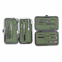 Ensemble de manucure 7-en-1 en acier inoxydable avec soin des cuticules et étui de voyage
