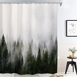 <span class=keywords><strong>Rideau</strong></span> <span class=keywords><strong>de</strong></span> <span class=keywords><strong>douche</strong></span> en tissu polyester imperméable Nature Misty Forest pour salle <span class=keywords><strong>de</strong></span> bain - Product Image 1