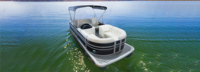 Bateau ponton de loisirs L-16 homologué CE, configuration canapé, éclairage de navigation, coque en fibre de verre, tubes en alliage d'aluminium, tourisme, 90 CV