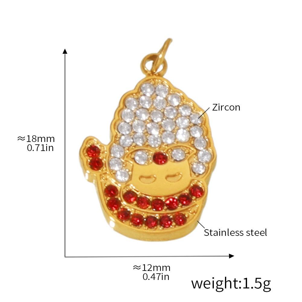 จี้ตุ๊กตาหิมะคริสต์มาสสีทอง