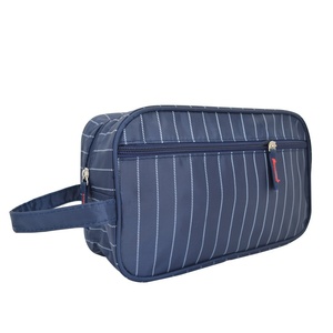 Borsa per il Trucco in Poliestere con Chiusura a Cerniera, Impermeabile, Portatile da Viaggio, con Stampa a Righe, Beauty Case per Uomo - Product Image 1