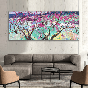 Riproduzione Realistica di Dipinto a Olio 'Fiori di Pesco' di Zhang Liping Ten Li, Arte Murale per Soggiorno e Camera da Letto - Product Image 3