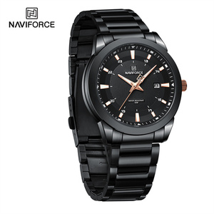 Reloj NAVIFORCE 8029 <span class=keywords><strong>BBB</strong></span> para Hombre, Totalmente Negro, Esfera Grande, Cuarzo, Casual, con Fecha, Correa de Acero Inoxidable, Manecillas Luminosas - Product Image 3