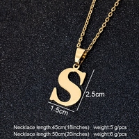 Collier avec initiale en lettre de l'alphabet, en acier inoxydable plaqué or 18 carats et argent PVD, de haute qualité, sans ternissement, pour femmes