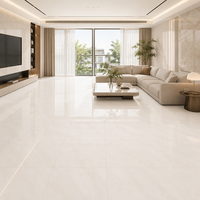 Carreaux de porcelaine modernes minimalistes effet pierre 800x800mm, antidérapants, brillants, 10mm, blancs, pour murs et sols intérieurs