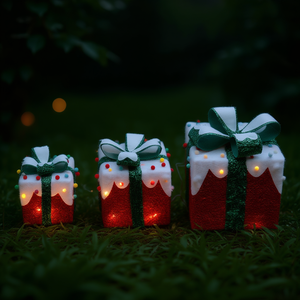 Luces Decorativas de Algodón con Efecto Iceberg, Diseño Rectangular, para Jardín, Mesa, Exterior, Rojo y Verde, Tradicionales - Product Image 2