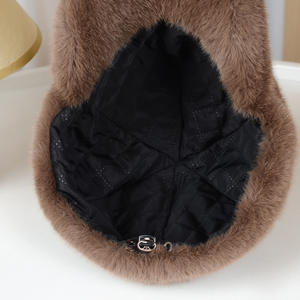 Fashion Solid Color Fluffy <b>Faux</b> <b>Fur</b> Baseball <b>Hat</b> Outdoor for Women's Luxury Thick Thickened Cap Men Winter Warm Snapback <b>Hats</b> - Product Image 4