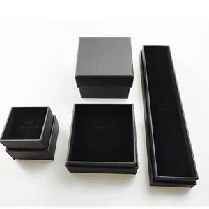 Handmade Top And Bottom Simple Customize Black Paperboard Special Paper Gift box In Stock