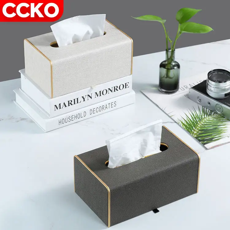 Huishoudelijke Hotel Custom Nordic Desktop Servet Houder Lederen Tissue Doos Houder Papieren Tissue Box Cover Container Tissue Dozen