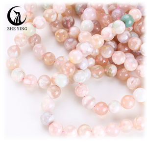 Zhe Ying 6/8/10mm Sakura Fleur Agate <span class=keywords><strong>Pierre</strong></span> Perles Rondes Lisse <span class=keywords><strong>Pierre</strong></span> Perles pour la Fabrication de Bijoux Sakura Agate Perles - Product Image 2