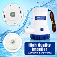 Pompe de cale marine submersible 12V DC à haut débit 2000 GPH avec sortie de 29 mm pour bateaux