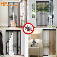 Moustiquaire magnétique moderne 2 pièces en polyester pour porte, anti-moustiques et anti-insectes, 36 aimants, installation facile, pour hôtels, vente en gros, expédition immédiate