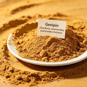 Extracto de Gardenia Jasminoides en Polvo a Granel, Pigmento Natural E30 E60, Genipina de Alta Pureza 98% para Uso en Tatuajes - Product Image 1