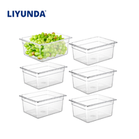 Bac de service Liyunda LT-P12, taille 1/2, transparent, 10L, en polycarbonate, norme Gastronorm GN, récipient de cuisine
