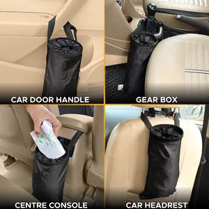 Custom Logo Multifunctional <b>Car</b> Organizer Washable Foldable Box With <b>Hook</b> for Garbage Seat Back Storage Trash Can - Product Image 4