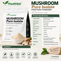 Poudre de protéines d'isolation de champignons sans gluten, sans produits laitiers, poudre fine, marque privée, OEM, ODM, emballage personnalisé