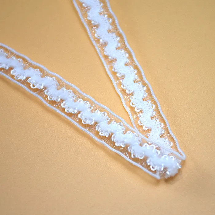 Üretici düşük fiyat beyaz örgü nakış dantel trim elastik danteller için giysi