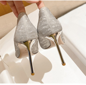 Chaussures de mariée et de demoiselle d'honneur, style français élégant, haute couture, été 2026, nouvelles chaussures de mariée, or, cristal, talons compensés très hauts - Product Image 4