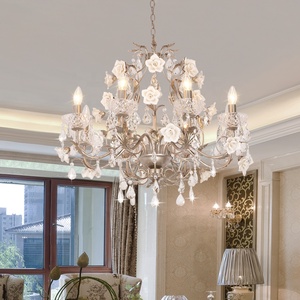 Skd sunsir โคมระย้าแก้ววินเทจ8-ไฟห้อยแบบกอธิคคลาสสิก3000K คริสตัลแขวนเพดานห้องนั่งเล่นร้านอาหาร - Product Image 5