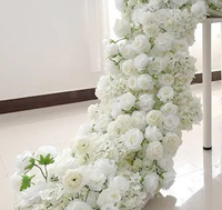 Produits les plus vendus 2024 blanc rangée artificielle en gros fleur tour arc décoration de mariage salle décoration de table ornements