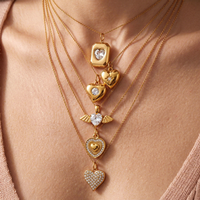 Collection de breloques en zircon YF9026, flèche, étoile, plaqué or 18K PVD, acier inoxydable, sans ternissement, hypoallergénique