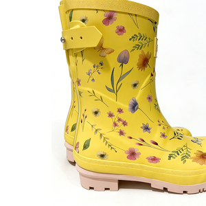 Retro Style Ladies Rain Boots Classic Pattern Waterproof Anti Slip Boots Durable Comfort Women Water Shoes for Daily Outdoor Use - Product Image 4