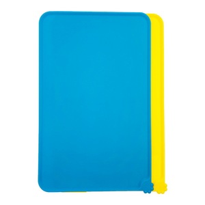 Silicone Pet Placemat Square Waterproof Non Slip Leak Proof Food Grade For Cats And Dogs Yellow <b>Peacock</b> Blue - Product Image 2