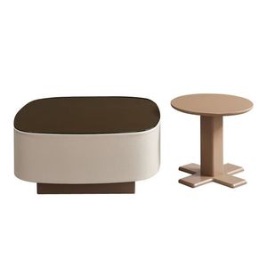 Set Tavolino da Caffè e Tavolino Laterale Minimalista con <span class=keywords><strong>Vetro</strong></span> Fumé e Finitura Opaca - Product Image 4