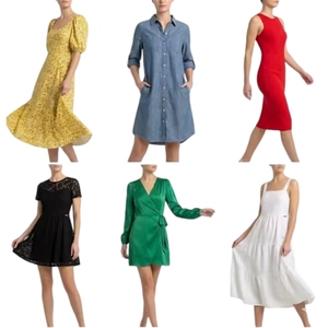 Collection de Robes Décontractées Blanches Mi-Longues en Satin et Dentelle sans Manches en Chambray à Motifs Floraux pour Femmes – Vente Flash - Product Image 1