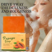Jabón de Papaya KORMESIC 100g, Limpiador Facial, Elimina Granos, Manchas Oscuras, Aclarante, Hecho a Mano con Aceite Esencial de Jengibre, para Baño Corporal
