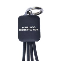 Logo personnalisé porte-clés multifonctionnel 3-en-1 avec lumière LED adaptateur 8 broches Micro USB et USB C pour imprimantes