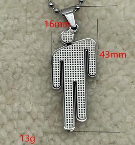 Collana Billie Eilish da Rapper Hip Hop in Acciaio Inossidabile Oro e Argento a Prezzo Basso all'Ingrosso - Product Image 4