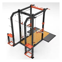 Rack de entrenamiento comercial de alta resistencia de 6 postes con plataforma de levantamiento y estación de dominadas multigrip, equipo de gimnasio