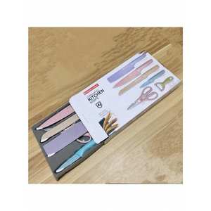 Set di coltelli da cucina multifunzionali 5 pezzi di alta qualità in acciaio inossidabile nero incluso coltello da macellaio VG10 supporto per lama incluso - Product Image 1