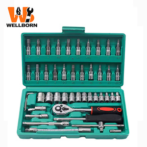 Set di 46 Chiavi a Cricchetto di Grado Industriale con Colori Multipli per Manutenzione Veicoli Quotidiana <span class=keywords><strong>Kit</strong></span> di Emergenza - Product Image 2