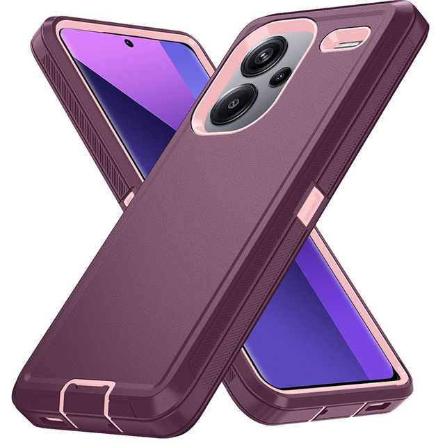 For Redmi Note 13 Pro Plus Poco X6 Anti-Drop Shockproof Plain Full Cover Mobile Phone Case Defender Shockproof Combo Covers